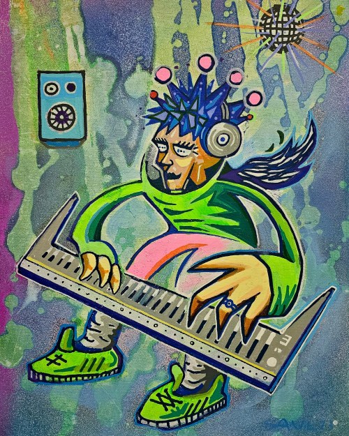 "Pianista" 2 część tryptyku, 2023, Piotr Saul