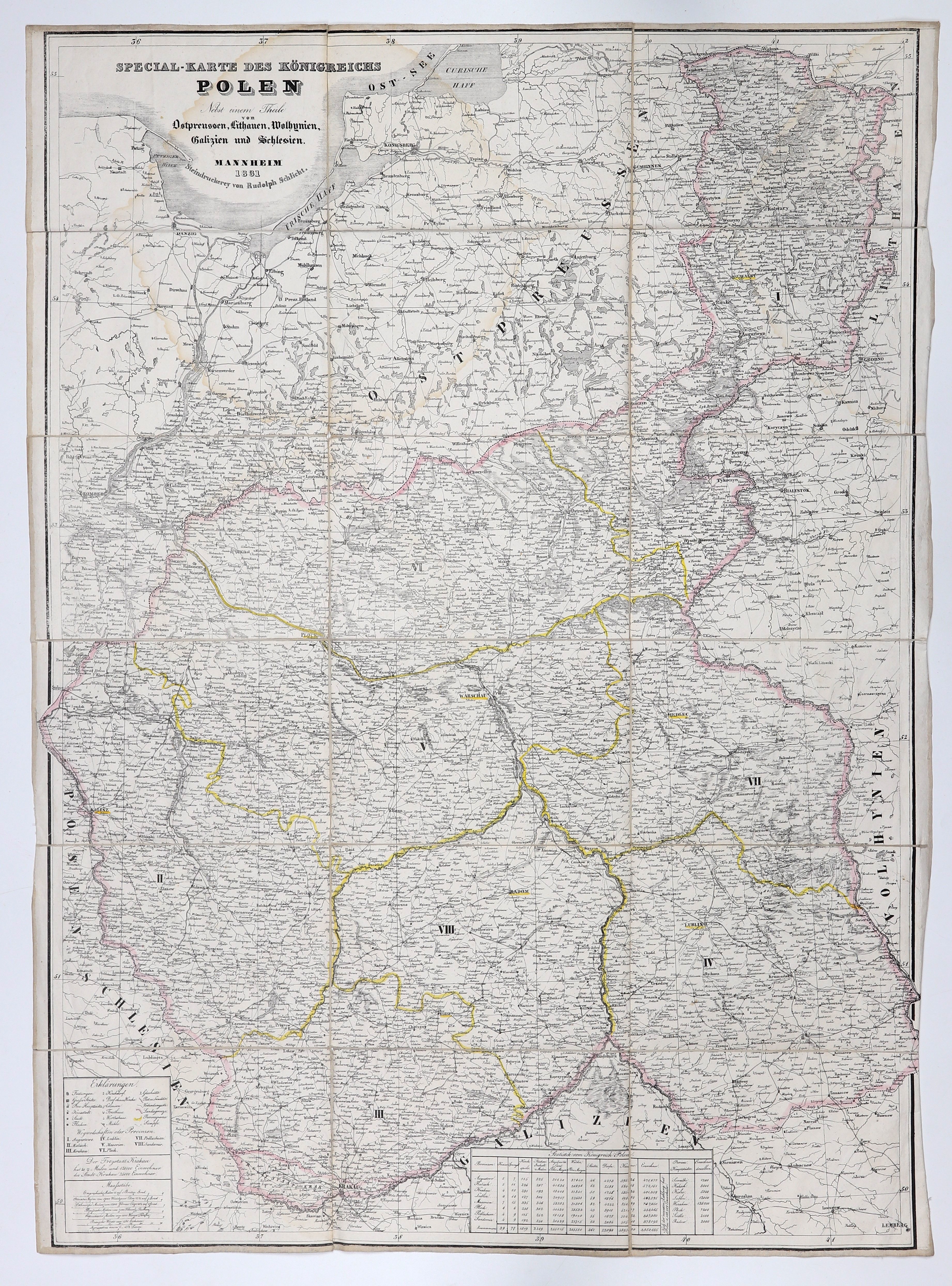 Insuurection Map POLAND. Pre-insurrection map of the Kingdom of Poland with marked ...
