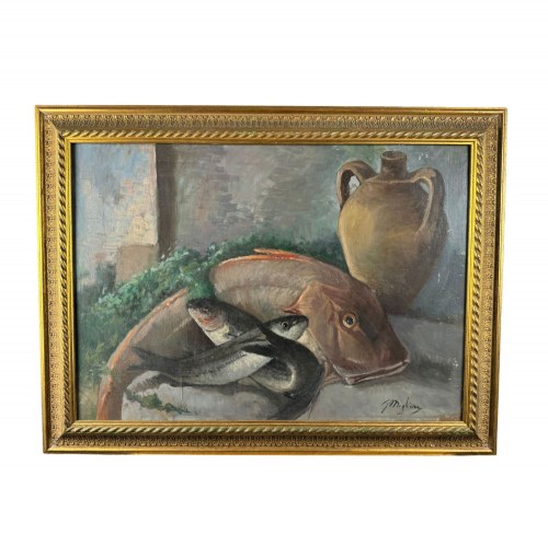 Martwa natura z rybą - Guglielmo Migliore (1922 - 2005), Guglielmo Migliore