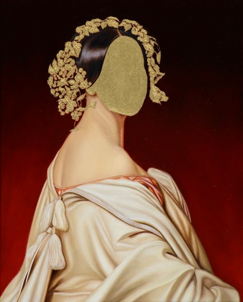 Lady Charlotte in gold after Joseph Karl Stieler Portrait of the Actress Charlotte von Hagn, 2024, Daria Zbień