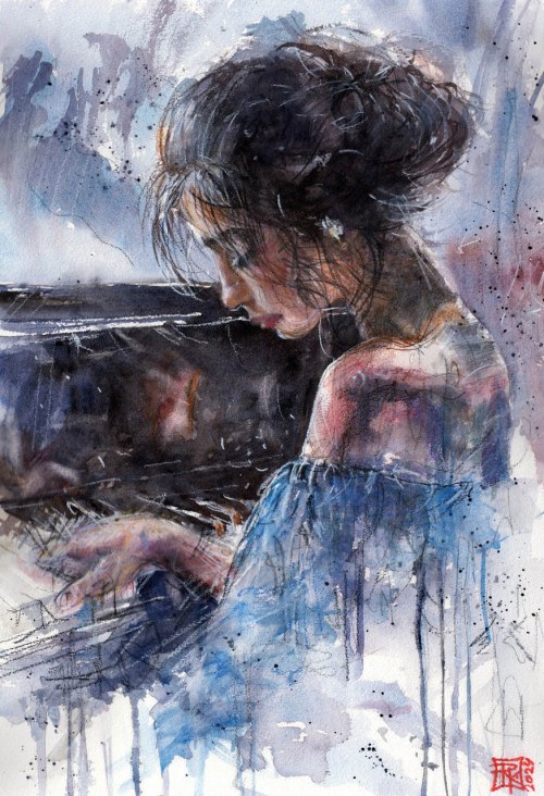 Eliza gra na pianinie, 2023, Radosław Kuźmiński