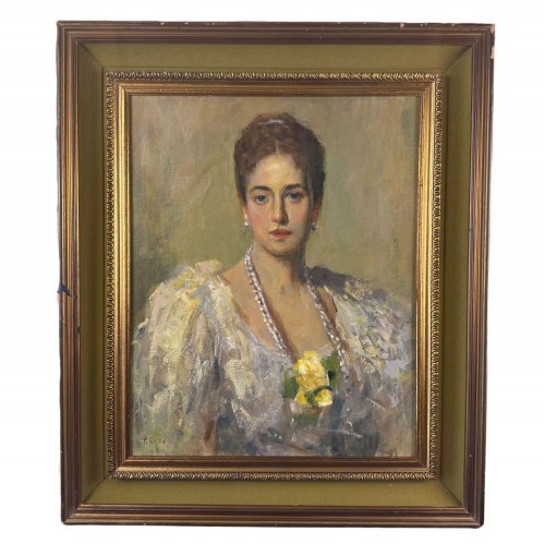 Portret kobiety w stylu impresjonistycznym, NIEZNANY SYGNATURA