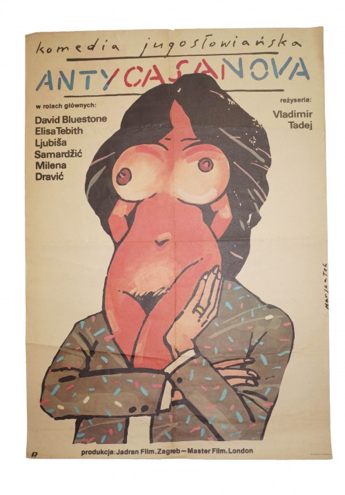 rozmiar ok. 66,5 x 95cm, Marszałek Grzegorz - Antycasanova [1985] Reż. V. Tadeja