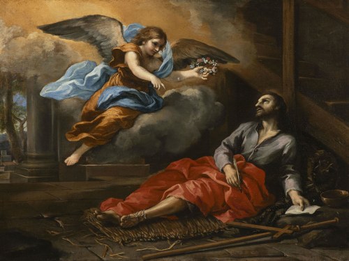 Ciro Ferri (1633-1689) Pielgrzym pocieszany przez anioła (św. Roch?), Ciro Ferri