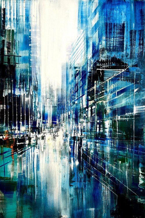Canary Wharf in blue/2024, Bianca Prettau