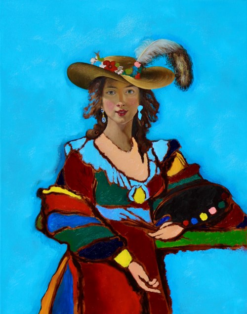 "Elle” after Élisabeth Vigée-Lebrun „Self-portrait in a Straw Hat”, Daria Zbień