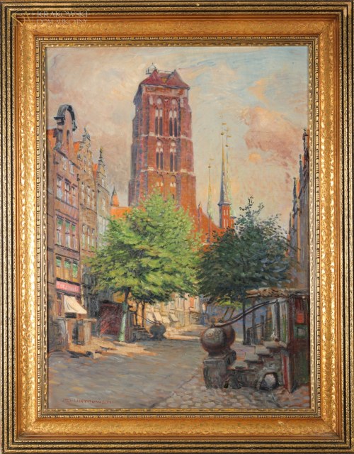 "Gdańsk - widok na bazylikę Mariacką", Teodor Urtnowski