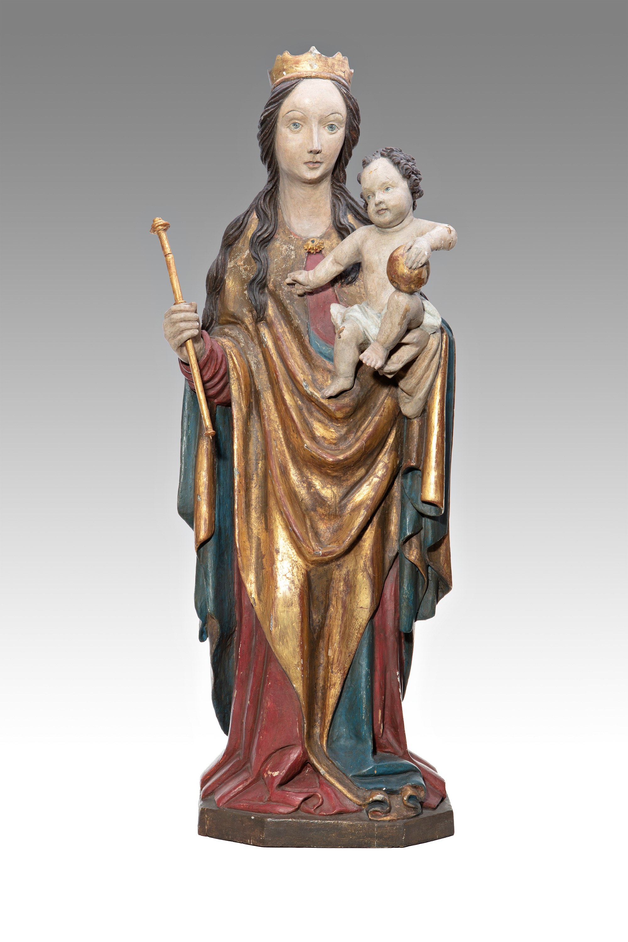 SCULPTOR OF THE TURN 18TH / 19TH CENTURY (Flandern / Flmisch / Belgisch) -  Madonna im gotischen Stil - Internet-Auktion / Online-Gebote - Preis -  OneBid