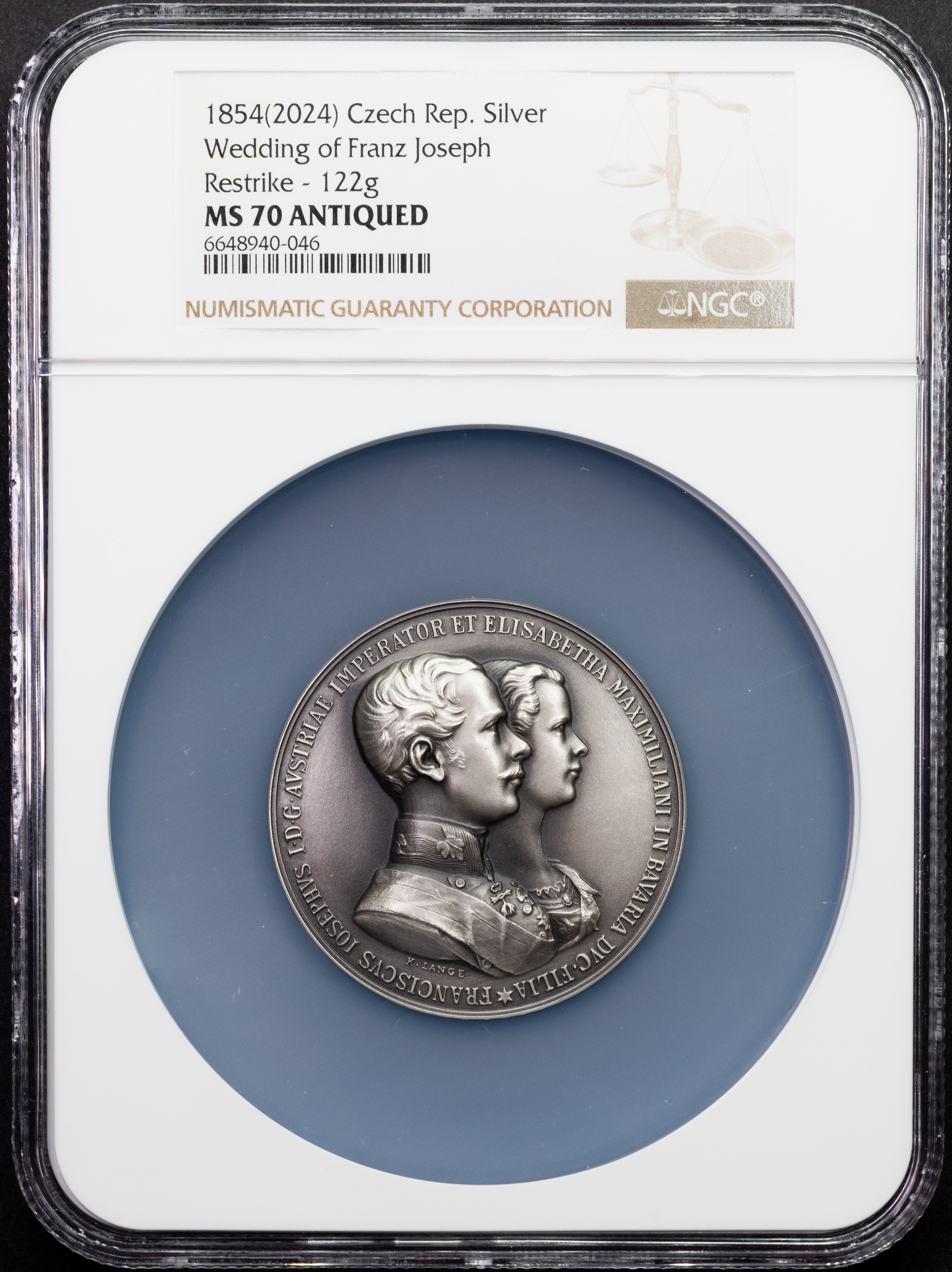 Franz Joseph I., Medal 1854/2024, K. Lange, Restrike