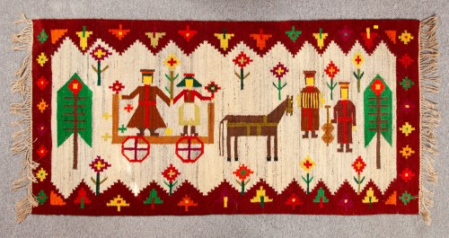 Kilim "Korowód", Spółdzielniania Pracy Przemysłu Ludowego i Artystycznego w Leżajsku, Z. Dziurzyńska