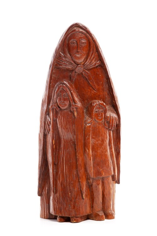 Drewniana rzeźba "Matka", Wł. Lachowicz