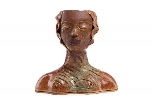 Ceramiczne popiersie kobiety, 2011, Elżbieta Stanhope