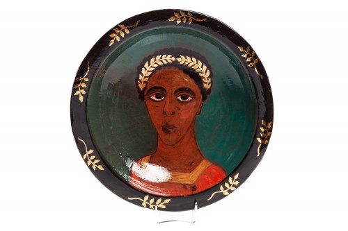 Patera ceramiczna z portretem kobiety, 2009, Elżbieta Stanhope