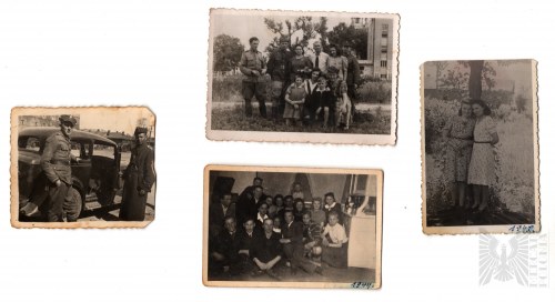 1944-1945 r. - Cztery Fotografie z Rodzinnego Albumu; Podpisy na Rewersach, II WŚ