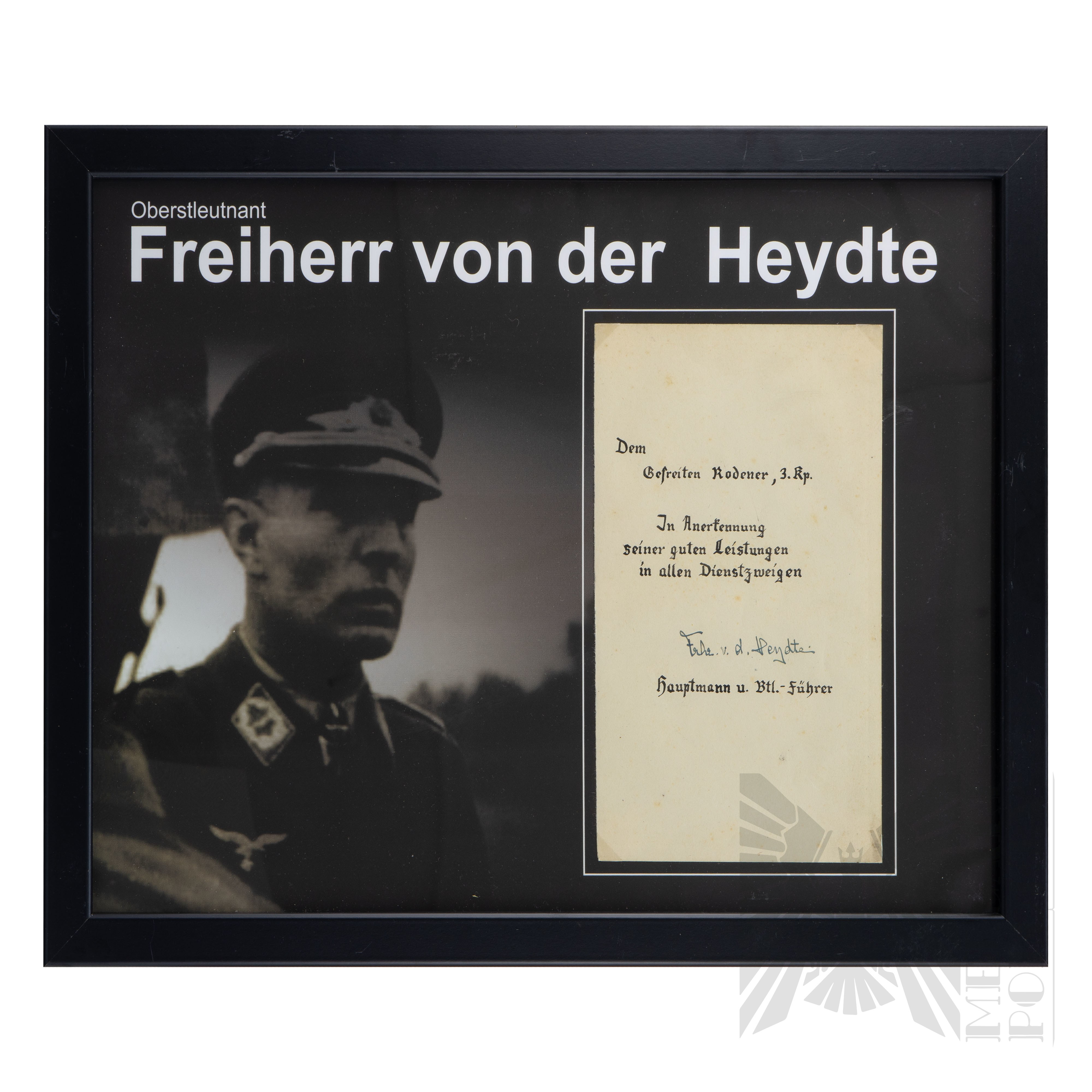 2 WŚ / III Rzesza Podpis Friedrich August Freiherr von der Heydte ...