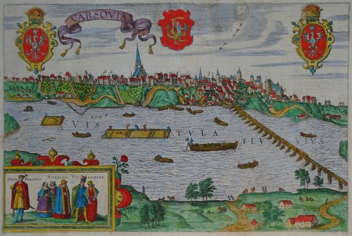 Frans Hogenberg 1617, Warszawa "Varsovia" Georg Braun