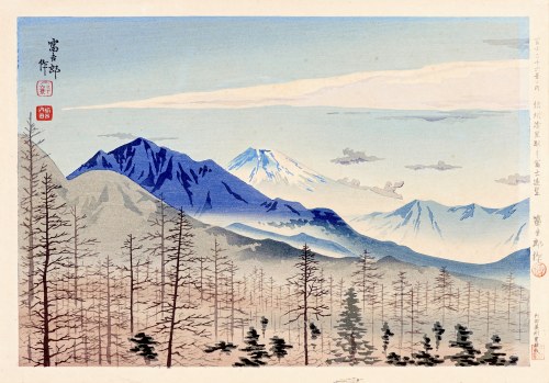 Góra Fuji - odległy widok ze stacji Shinshū Kiyosato, 1939/1940, Tomikichirō Tokuriki