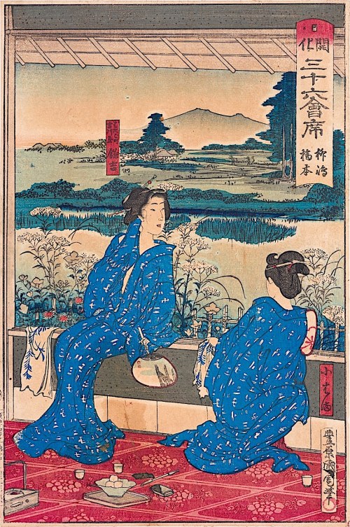 Restauracja Hashimoto w Yanagibashi, z cyklu: Trzydzieści sześć nowoczesnych restauracji, 1878, Toyohara Kunichika