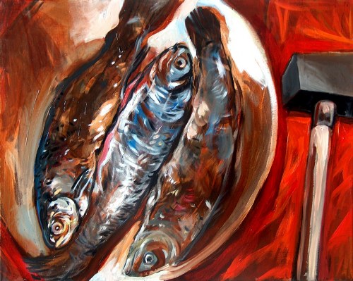 Pstrągi i młot, 2007, Kazimierz Frączek