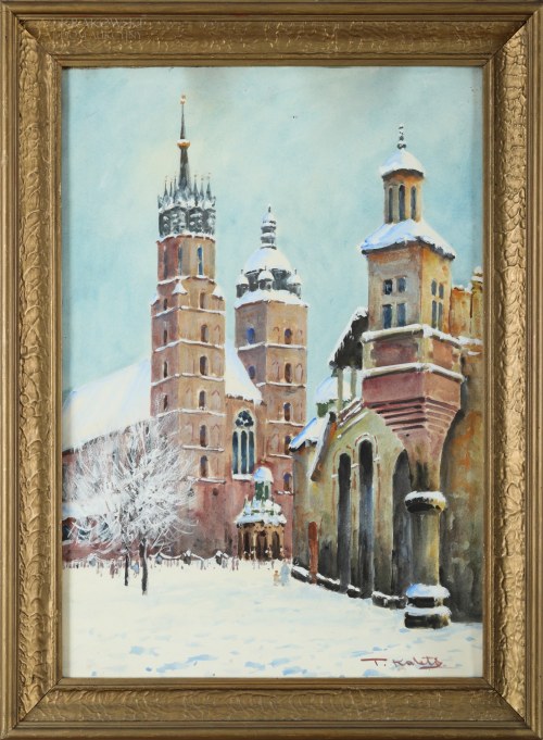 "Kraków - widok na kościół Mariacki", Tadeusz Kaleta