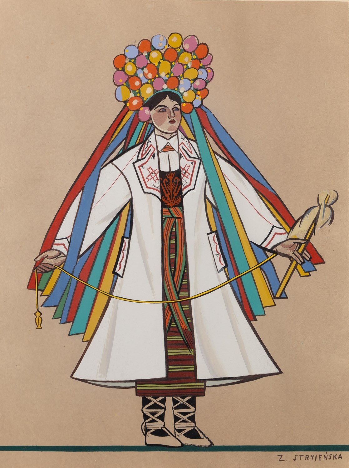 Zofia Stryjeńska 1891 1976 ), Bride from Volhynia sheet XXXV