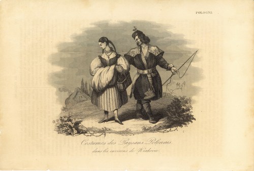 Costumes de Paysans Polonais dans les environs de Krakovie; 1835/1836 (tłum. Polskie stroje chłopskie z okolic Krakowa), Émile Rouargue