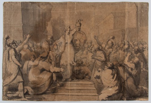 Judyta ukazuje ludowi głowę Holofernesa, Francesco Podesti