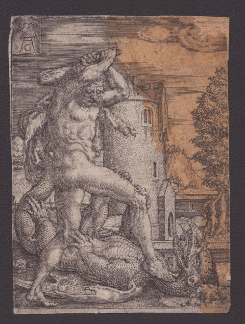 Herkules zabija smoka Ladona, Heinrich Aldegrever