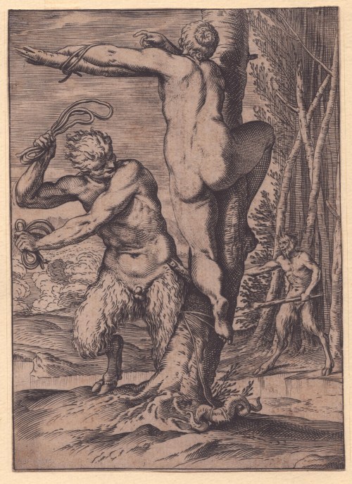 Satyr biczujący nimfę, Agostino Carracci