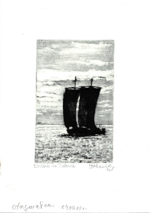 Łodzie na Zalewie, 1992, Marian Leciej