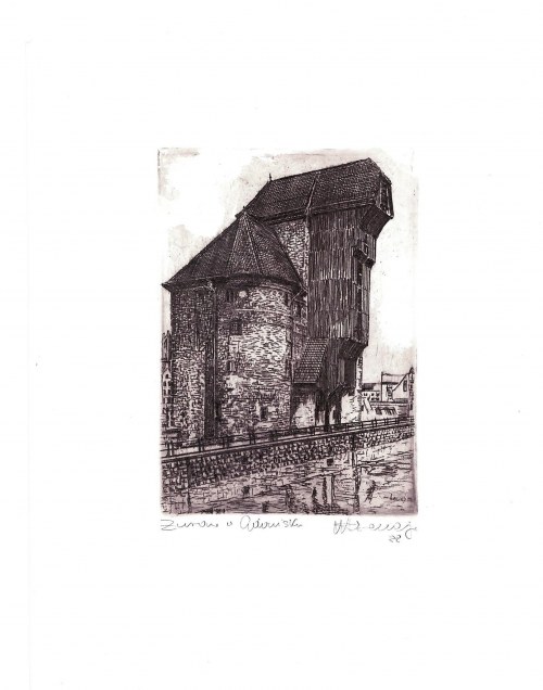 Żuraw w Gdańsku, 1988, Marian Leciej