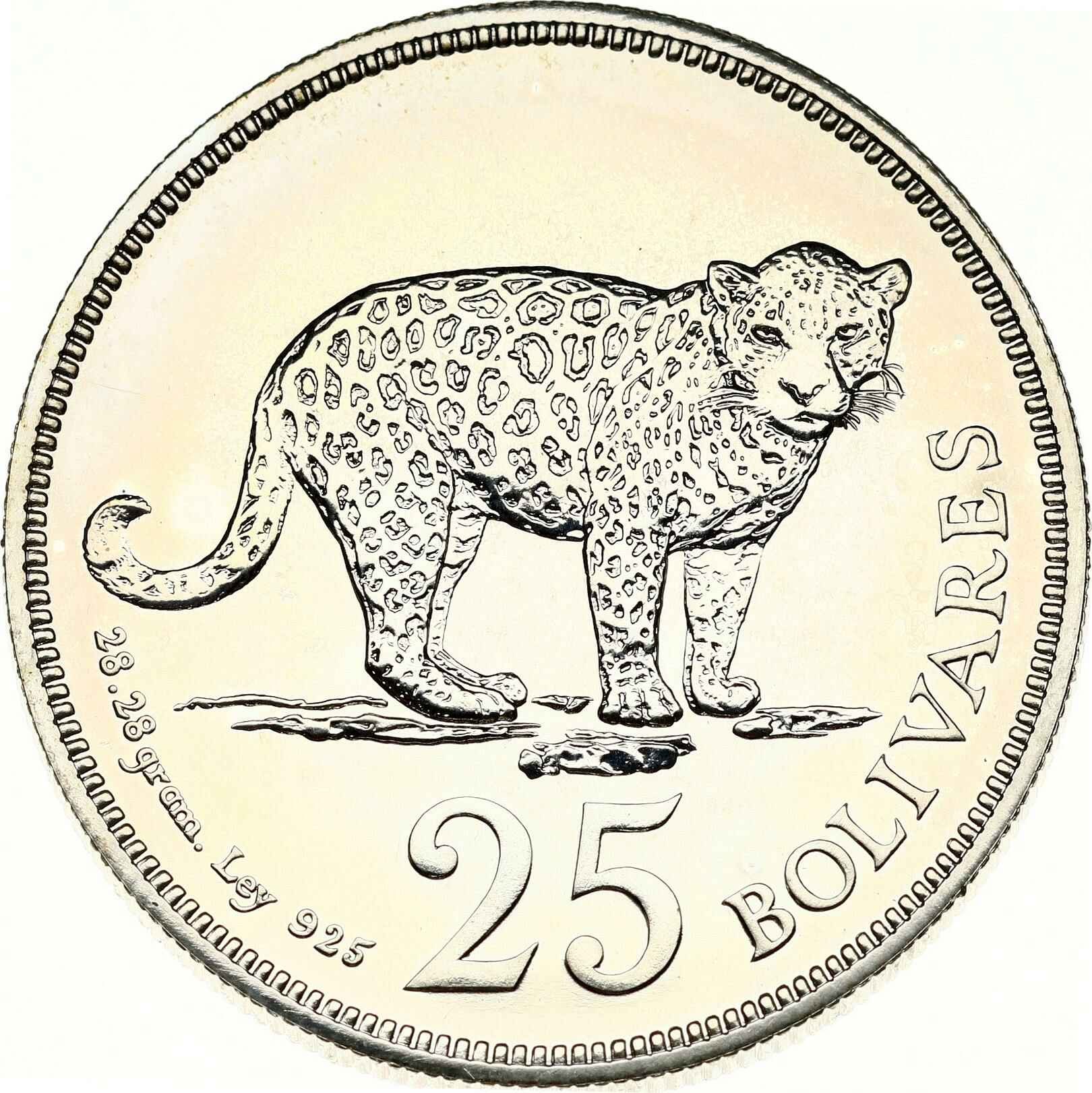 Wenezuela 25 Bolivares 1975 Jaguar - Aukcja internetowa