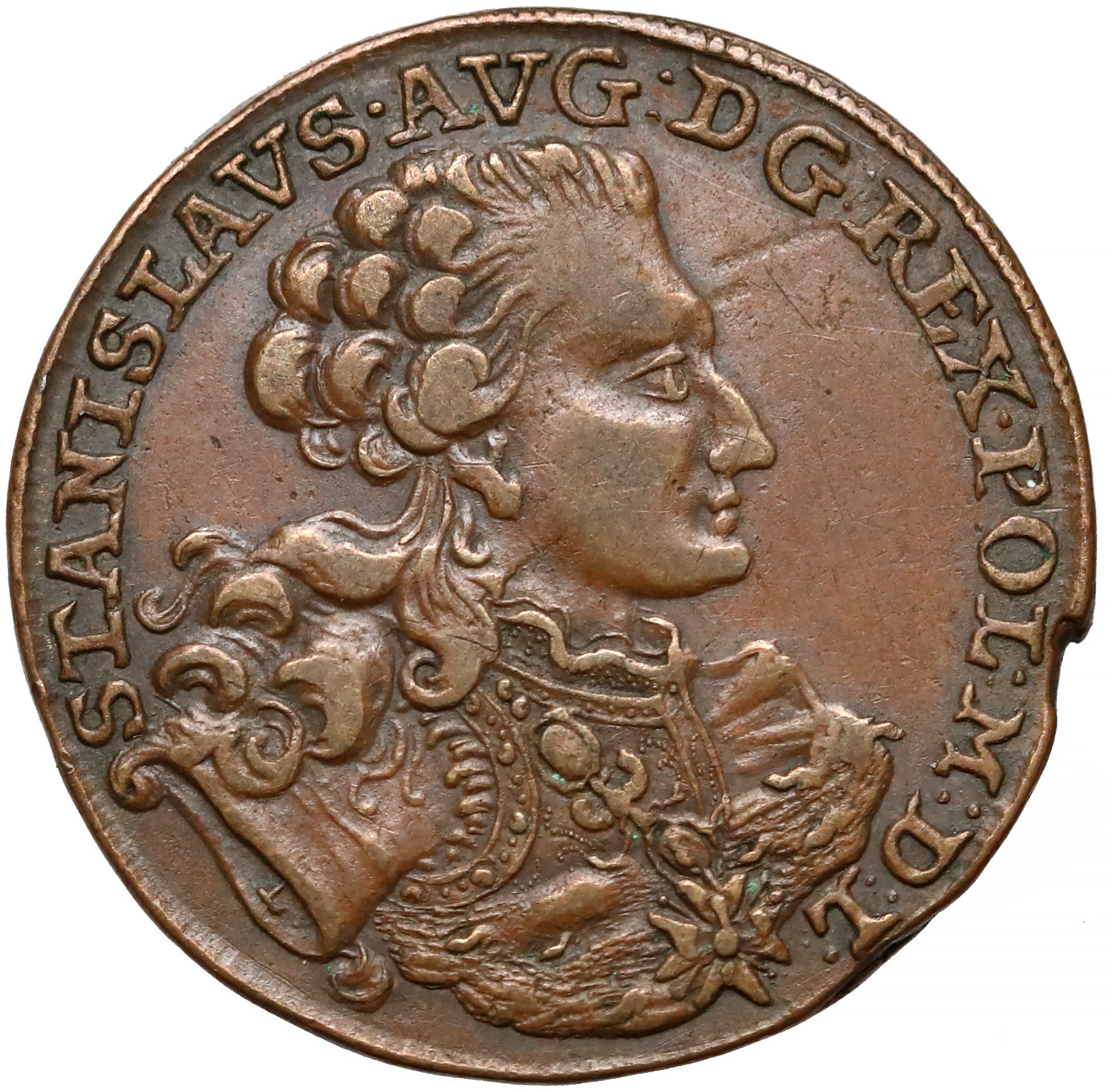 Poniatowski, DUKAT 1765 F.S. - próbna odbitka w miedzi ...
