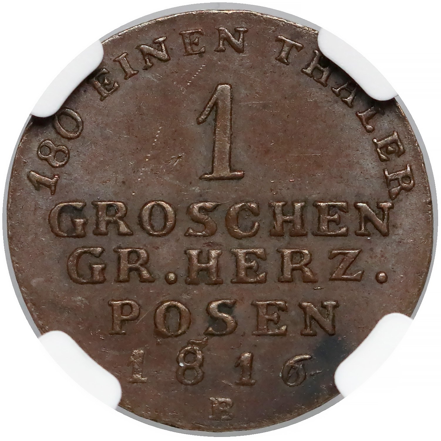 Wielkie Księstwo Poznańskie, 1 grosz 1816-B, Wrocław - piękny