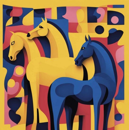 Horse Trio, 2024, Three Art