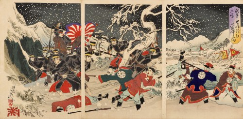 Zimowa bitwa w pobliżu Ushio - wojna chińsko-japońska, 1894, Watanabe Nobukazu