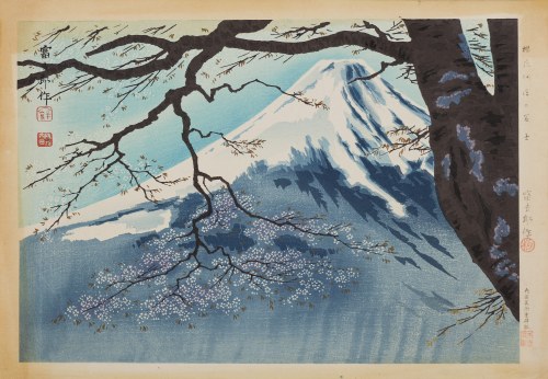 Góra Fuji i kwiaty wiśni w Tateho, 1939/1940, Tomikichirō Tokuriki