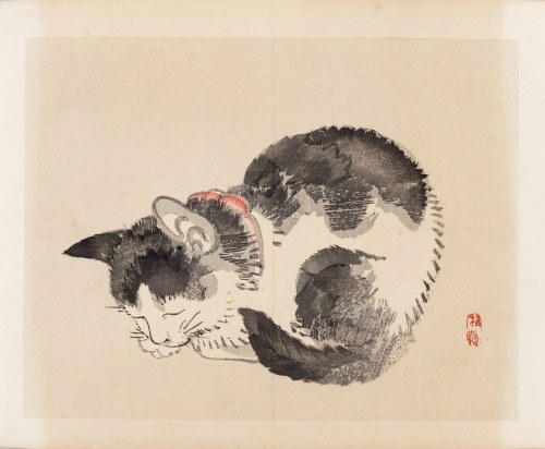 wyd. Yamada Shinzaburo, Śpiący kot, Kioto, 1913, Kōno Bairei