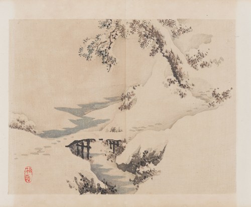 wyd. Yamada Shinzaburo, Zimowy potok, Kioto, 1913, Kōno Bairei