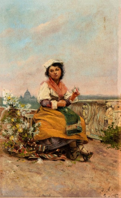 Florysta z rzymskim pejzażem, Augusto Alberici