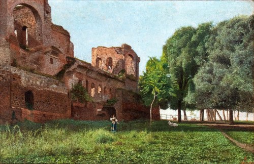 Rzymski krajobraz wiejski, 1884 r., ANONIMO