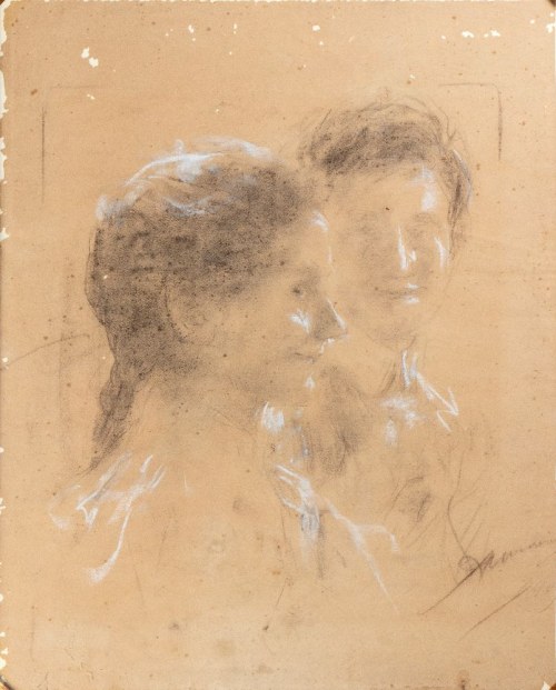 Portret rodzeństwa artysty: Enrica i Alfredo Mancini,, Antonio Mancini