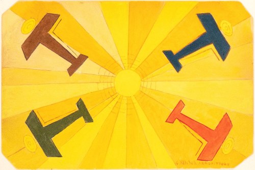 Acrobazie di aerei Caproni, 1935 ok., Giulio D'Anna