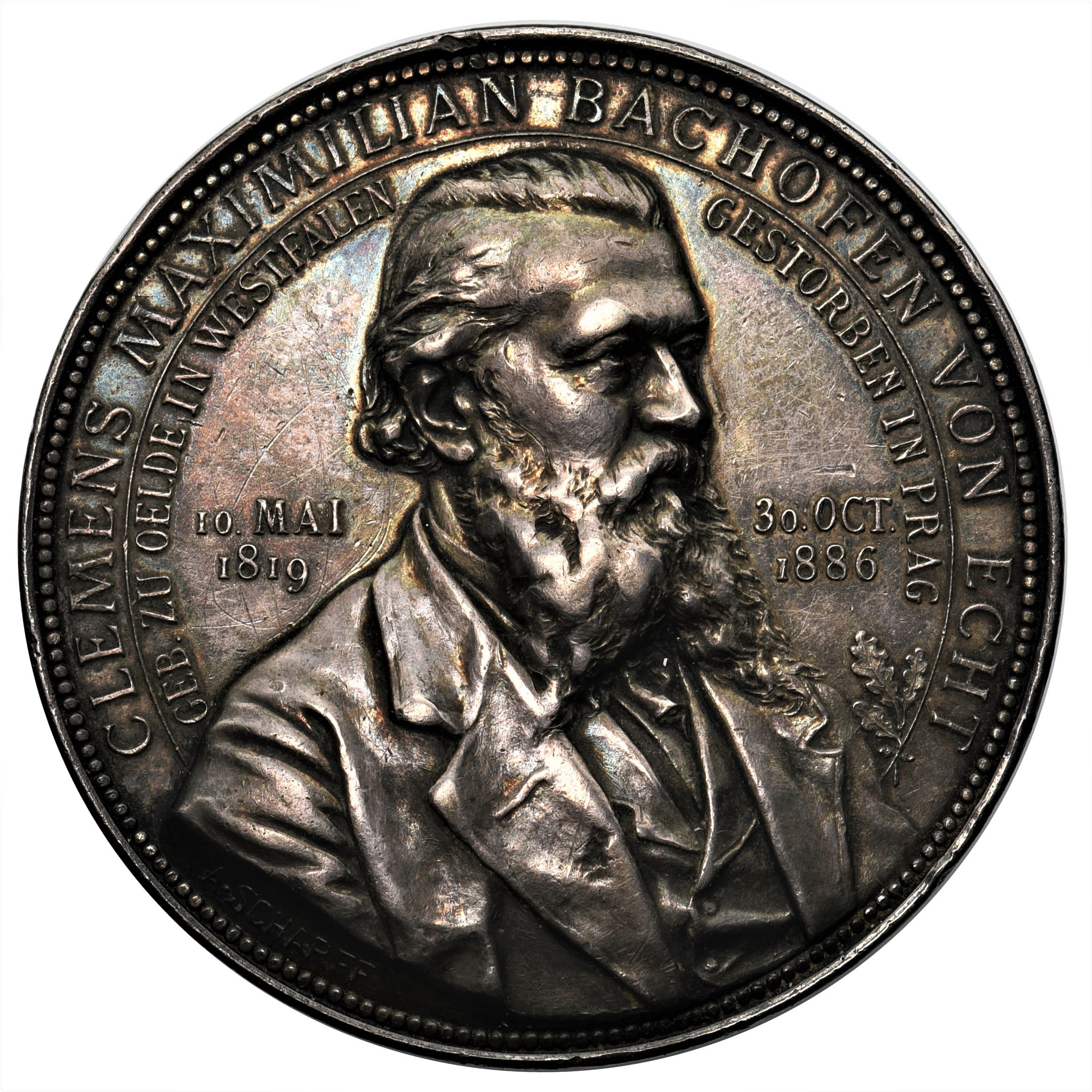 Austria, Clemens Bachofen von Echt, Medal 1886 Aukcja