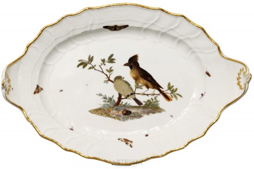 Miśnia (1710-), Półmisek z przedstawieniem ptaków, XVIII w., Manufaktura Porcelany
