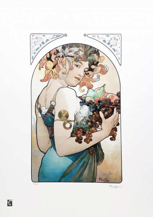 Owoce, litografia (edycja 51/100), Alfons Mucha