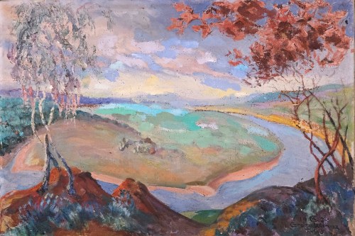 Pejzaż z rzeką, 1934 r., Czesław Wierusz-Kowalski