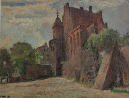 Widok gotyckiego kościoła, Henryk Plich