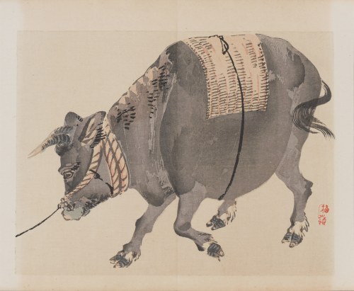 wyd. Yamada Shinzaburo, Krowa, Kioto, 1913, Kōno Bairei