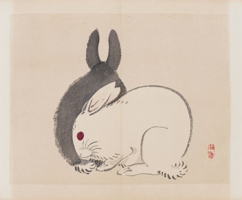 wyd. Yamada Shinzaburo, Króliki, Kioto, 1913, Kōno Bairei